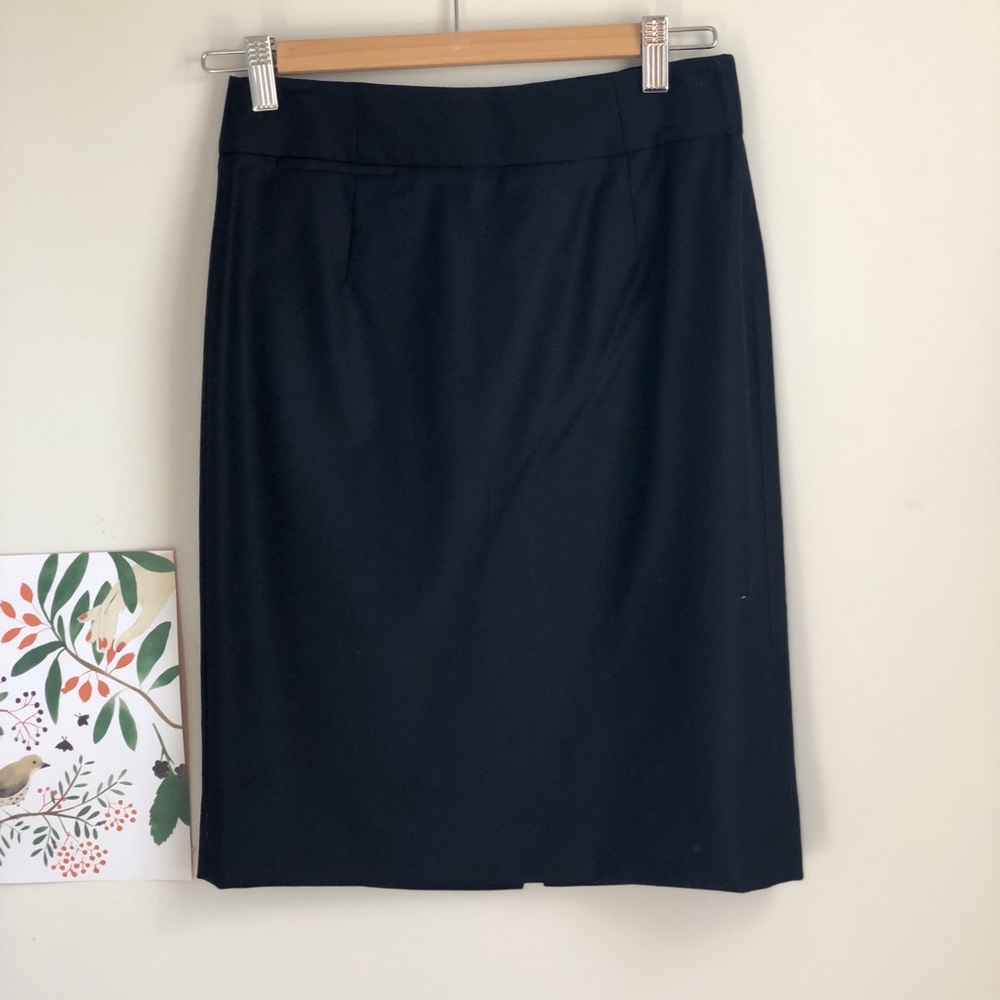 J crew 100% wool black pencil skirt